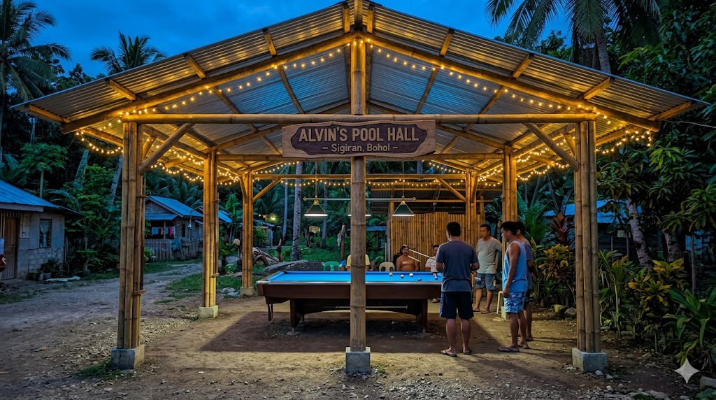 View of the hall at night